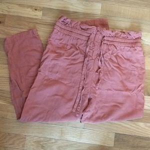 Scrunch top linen blend pants